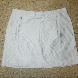 Tail Tech Womens Skort Skirt Shorts White Textured Zip Pockets Golf Tennis Sz XL